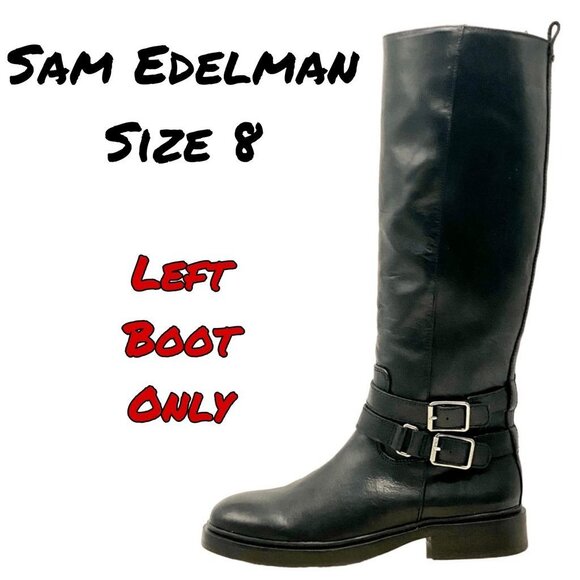 Sam Edelman LEFT ONLY Freda Tall Boot Black Leather Buckle AMPUTEE Size 8 NEW! - Picture 1 of 10